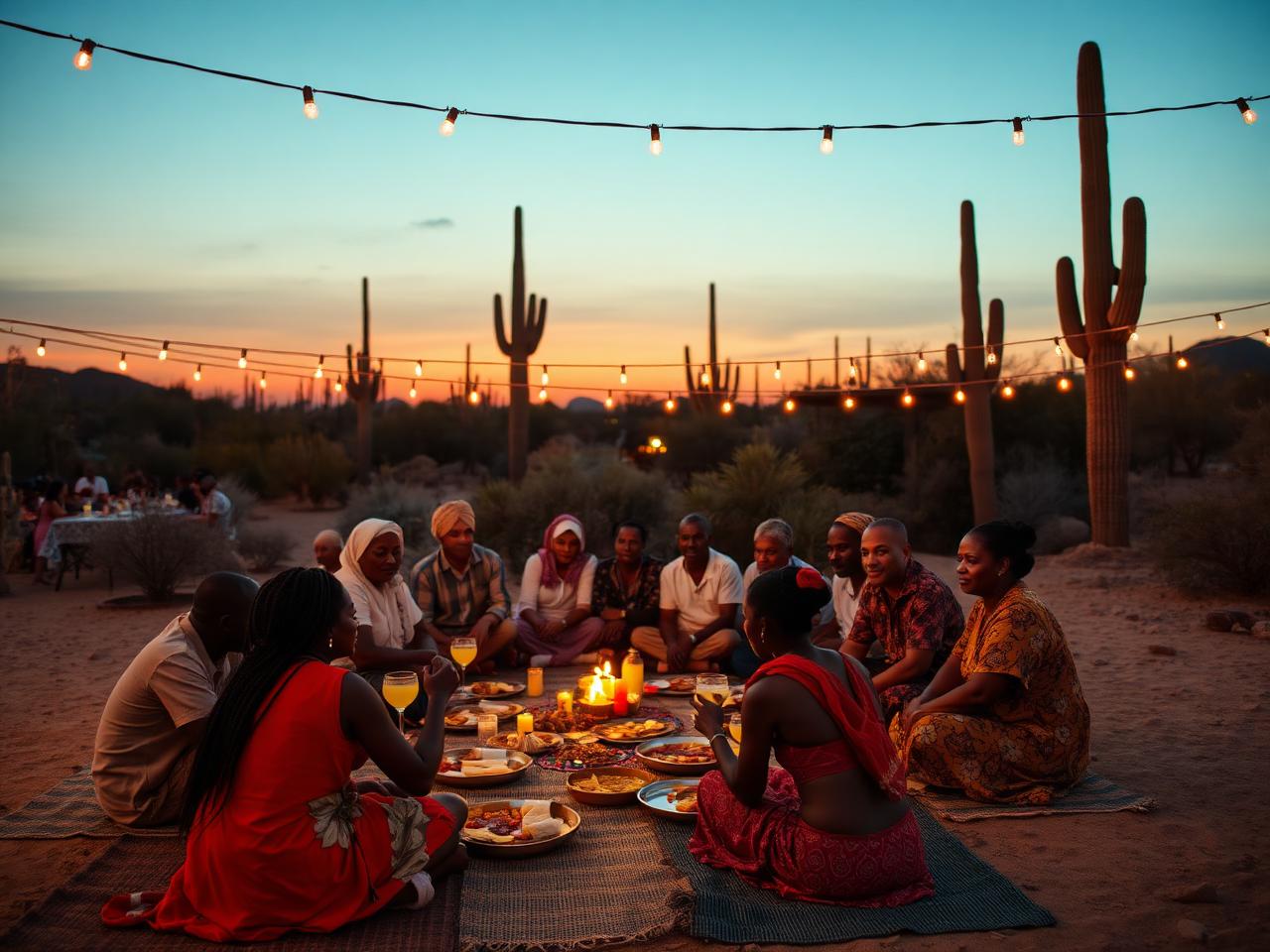 Outdoor evening gathering